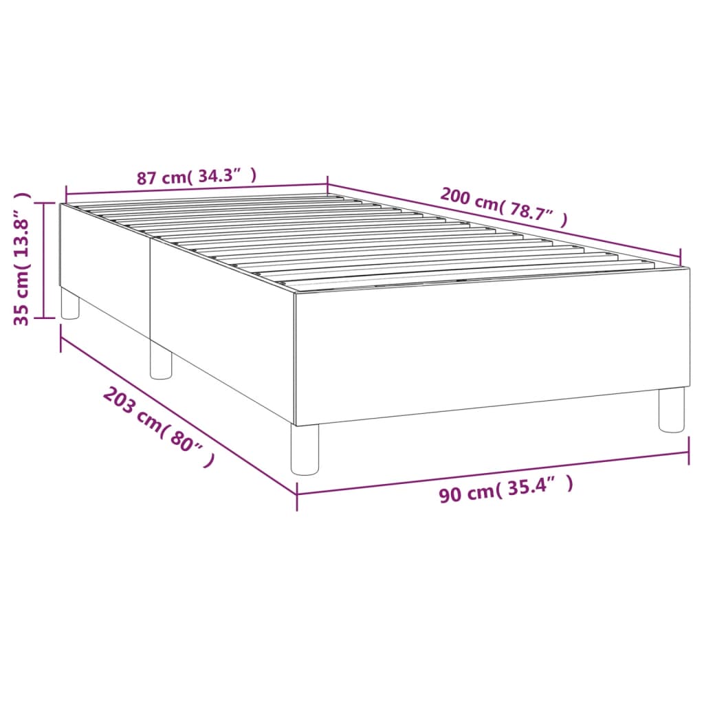 Cadre de lit Cappuccino 90x200 cm Similicuir Lits & cadres de lit vidaXL   