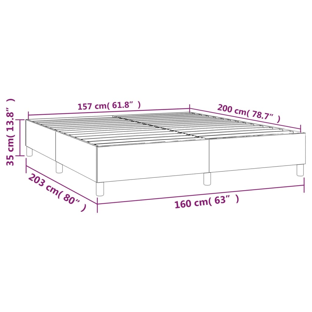 Cadre de lit Blanc 160x200 cm Similicuir Lits & cadres de lit vidaXL   