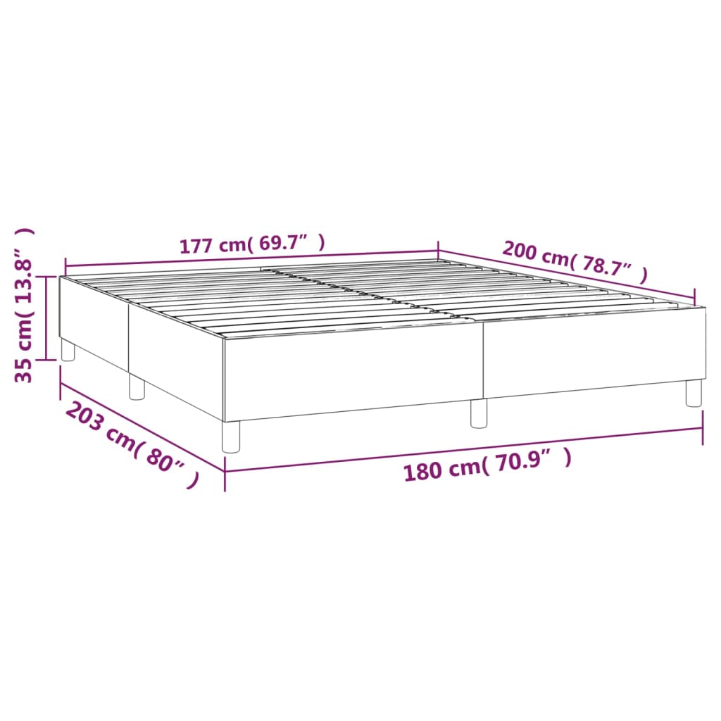 Cadre de lit Blanc 180x200 cm Similicuir Lits & cadres de lit vidaXL   