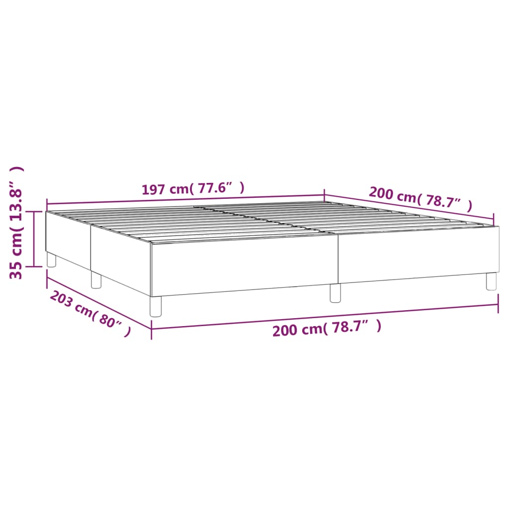 Cadre de lit Blanc 200x200 cm Similicuir Lits & cadres de lit vidaXL   