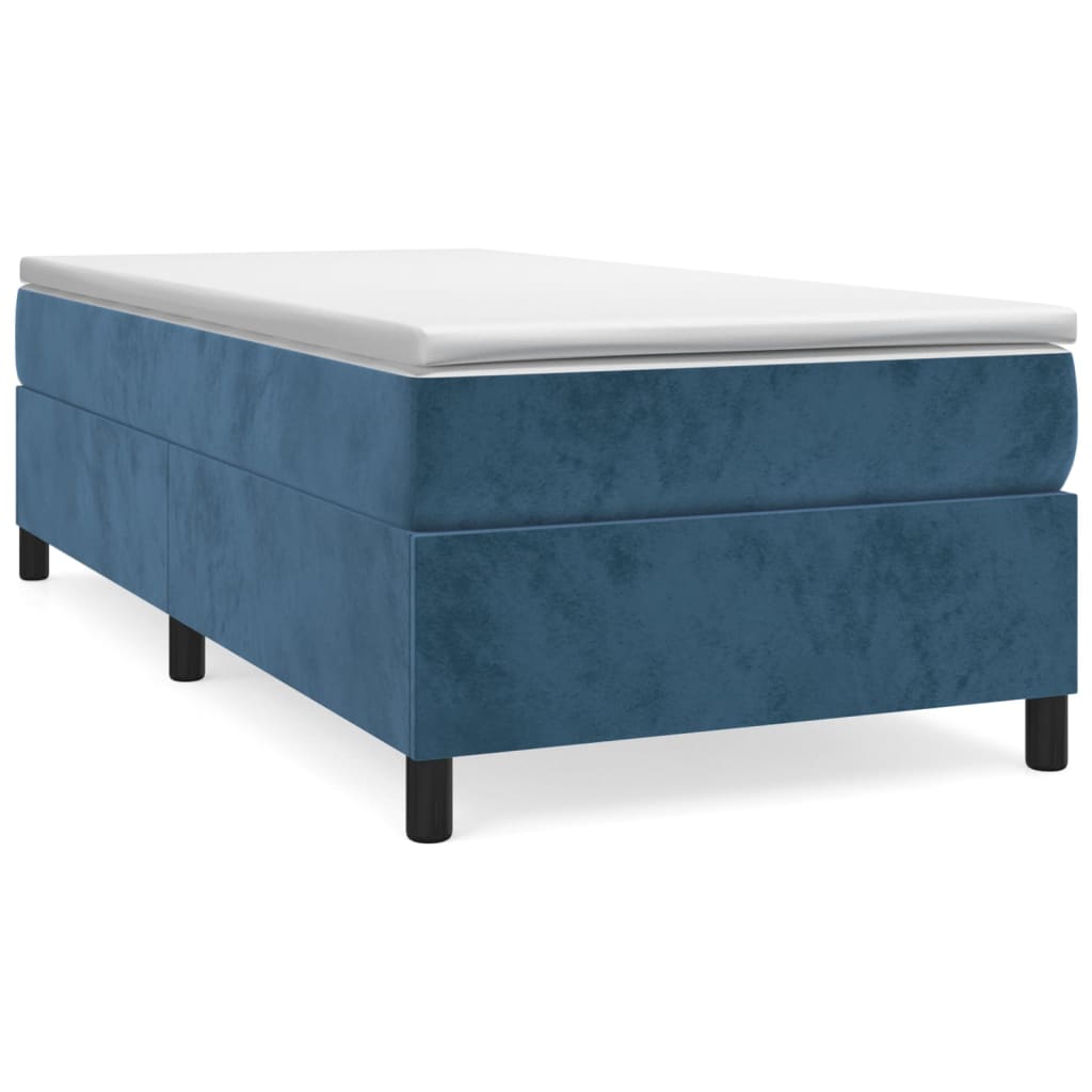 Cadre de lit Bleu foncé 90x190 cm Velours Lits & cadres de lit vidaXL   