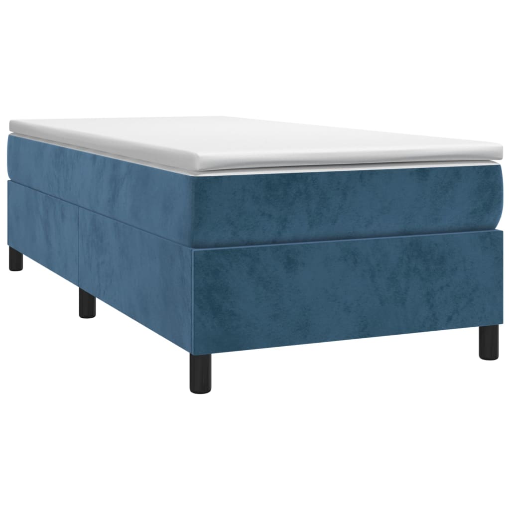 Cadre de lit Bleu foncé 90x190 cm Velours Lits & cadres de lit vidaXL   