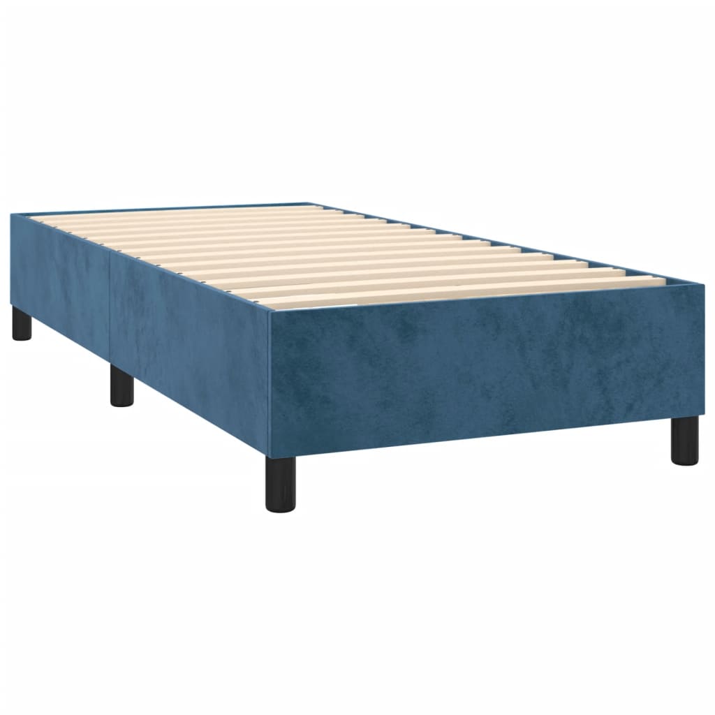 Cadre de lit Bleu foncé 90x190 cm Velours Lits & cadres de lit vidaXL   