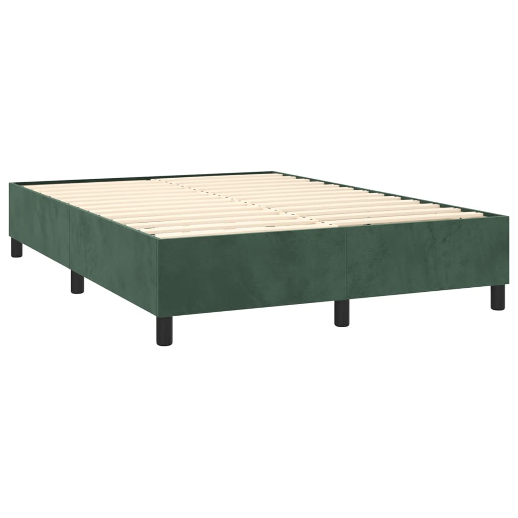 Cadre de lit Vert foncé 140x200 cm Velours Lits & cadres de lit vidaXL   