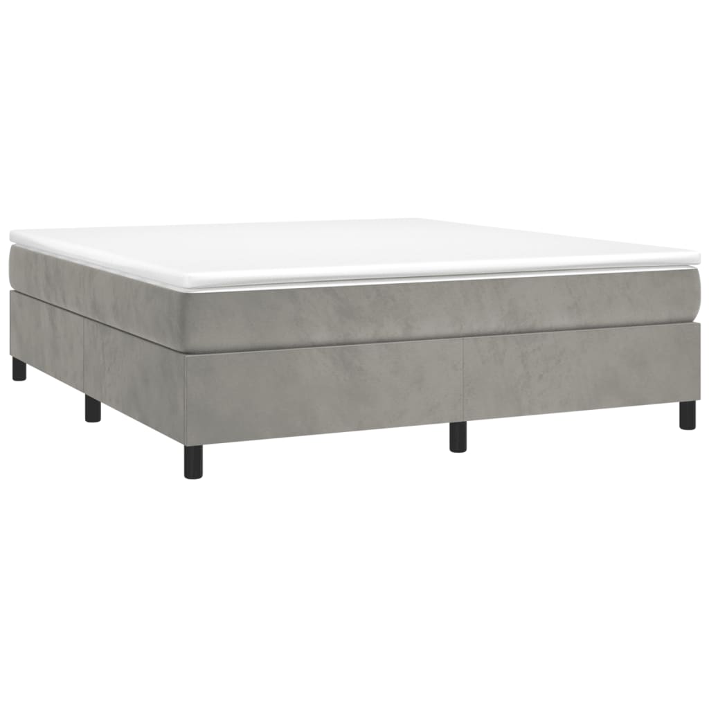 Cadre de lit Gris clair 160x200 cm Velours Lits & cadres de lit vidaXL   