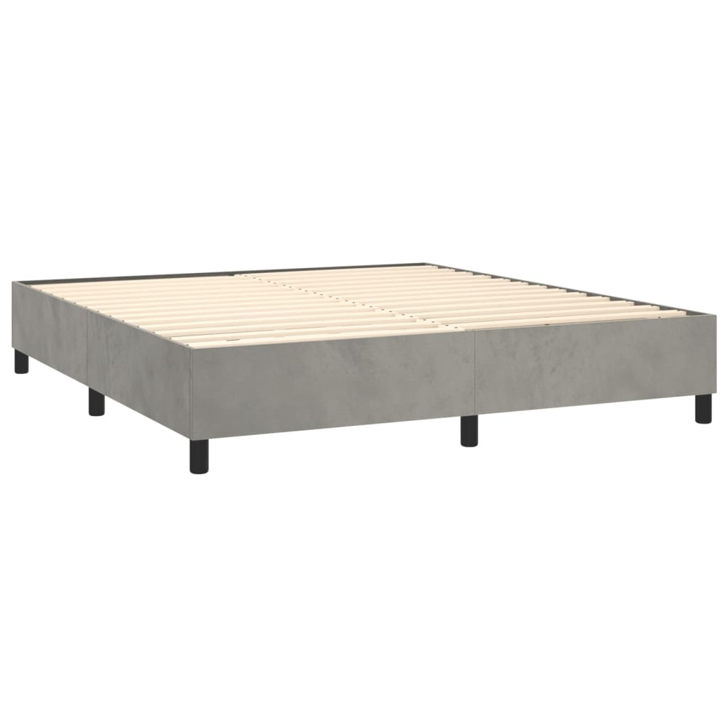 Cadre de lit Gris clair 160x200 cm Velours Lits & cadres de lit vidaXL   