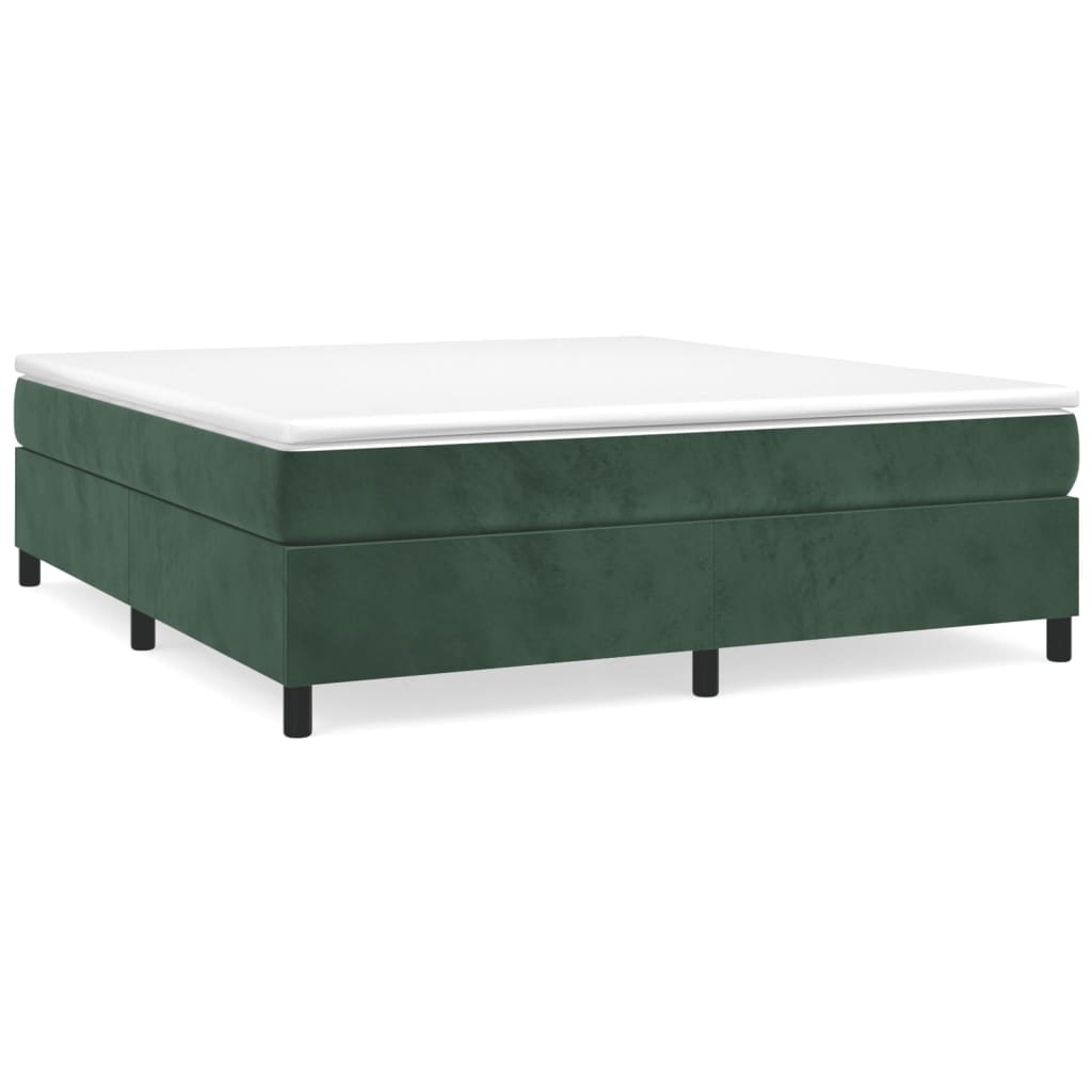 Cadre de lit Vert foncé 160x200 cm Velours Lits & cadres de lit vidaXL   