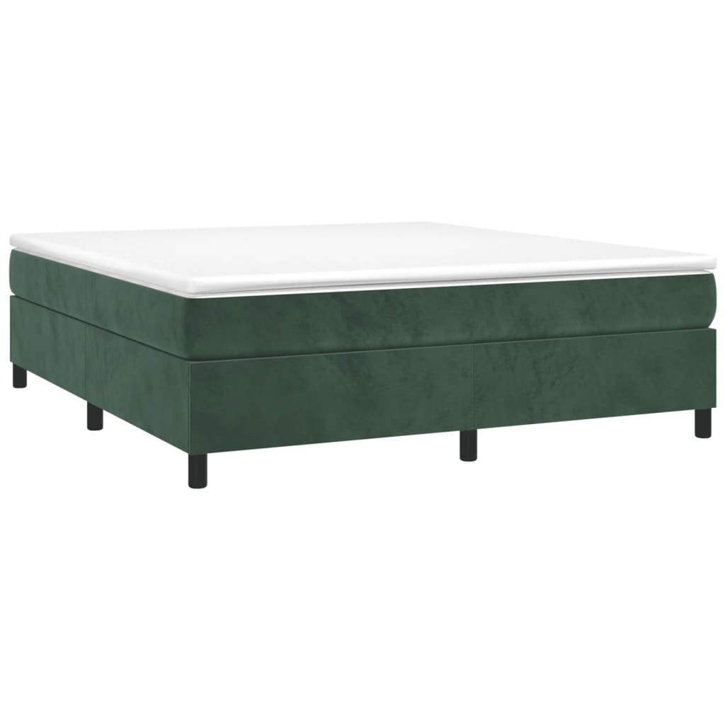 Cadre de lit Vert foncé 160x200 cm Velours Lits & cadres de lit vidaXL   