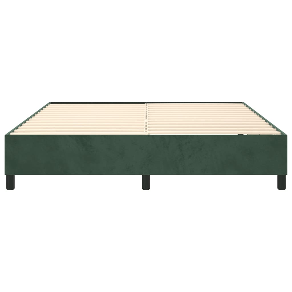 Cadre de lit Vert foncé 160x200 cm Velours Lits & cadres de lit vidaXL   