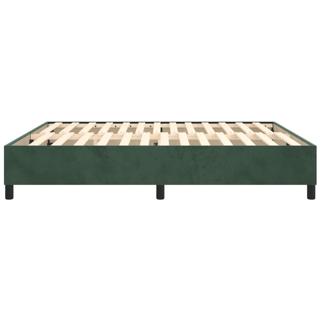 Cadre de lit Vert foncé 160x200 cm Velours Lits & cadres de lit vidaXL   