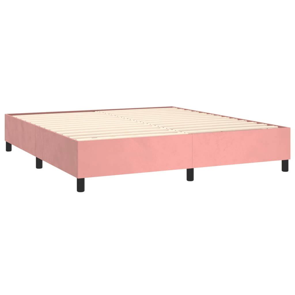 Cadre de lit Rose 160x200 cm Velours Lits & cadres de lit vidaXL   