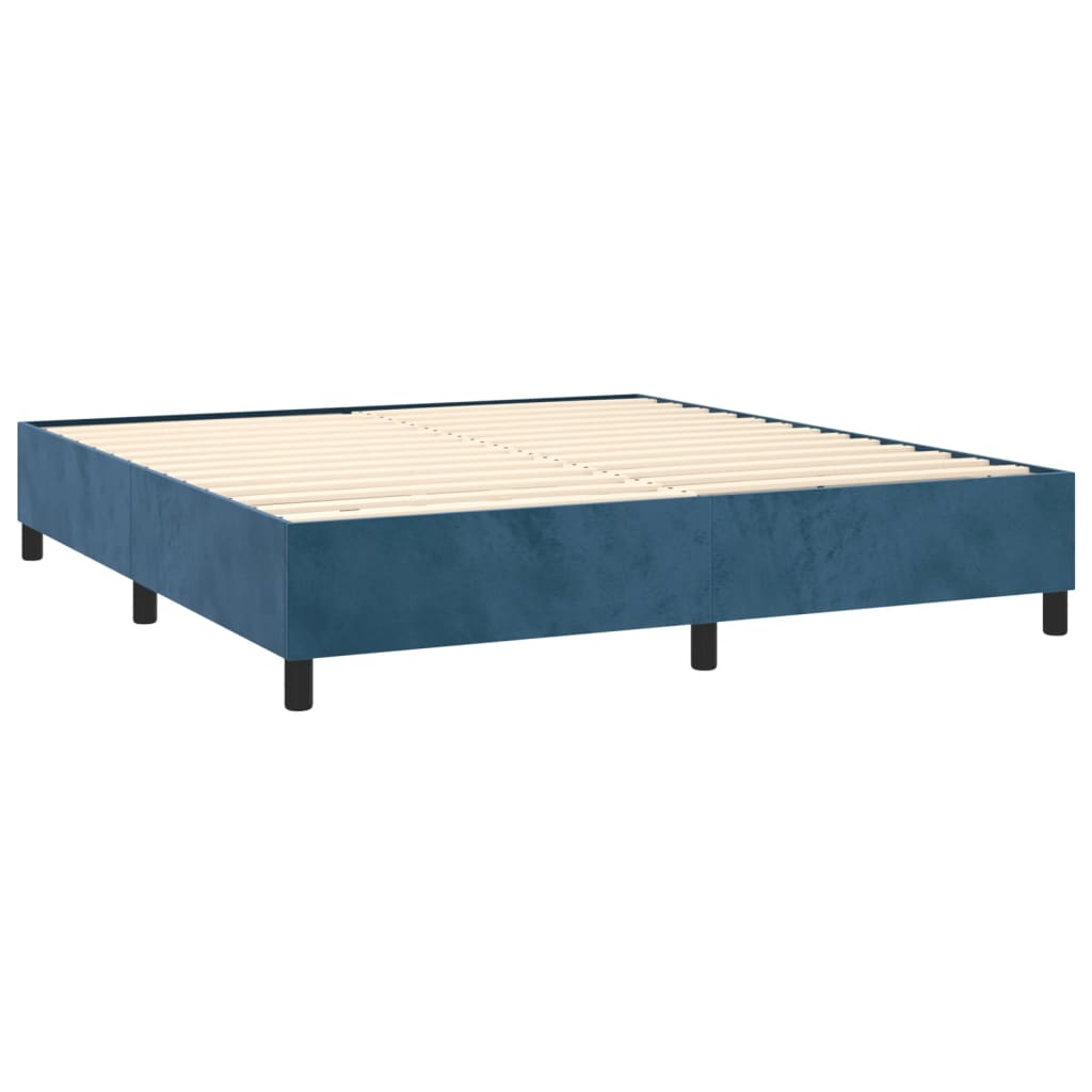 Cadre de lit Bleu foncé 200x200 cm Velours Lits & cadres de lit vidaXL   