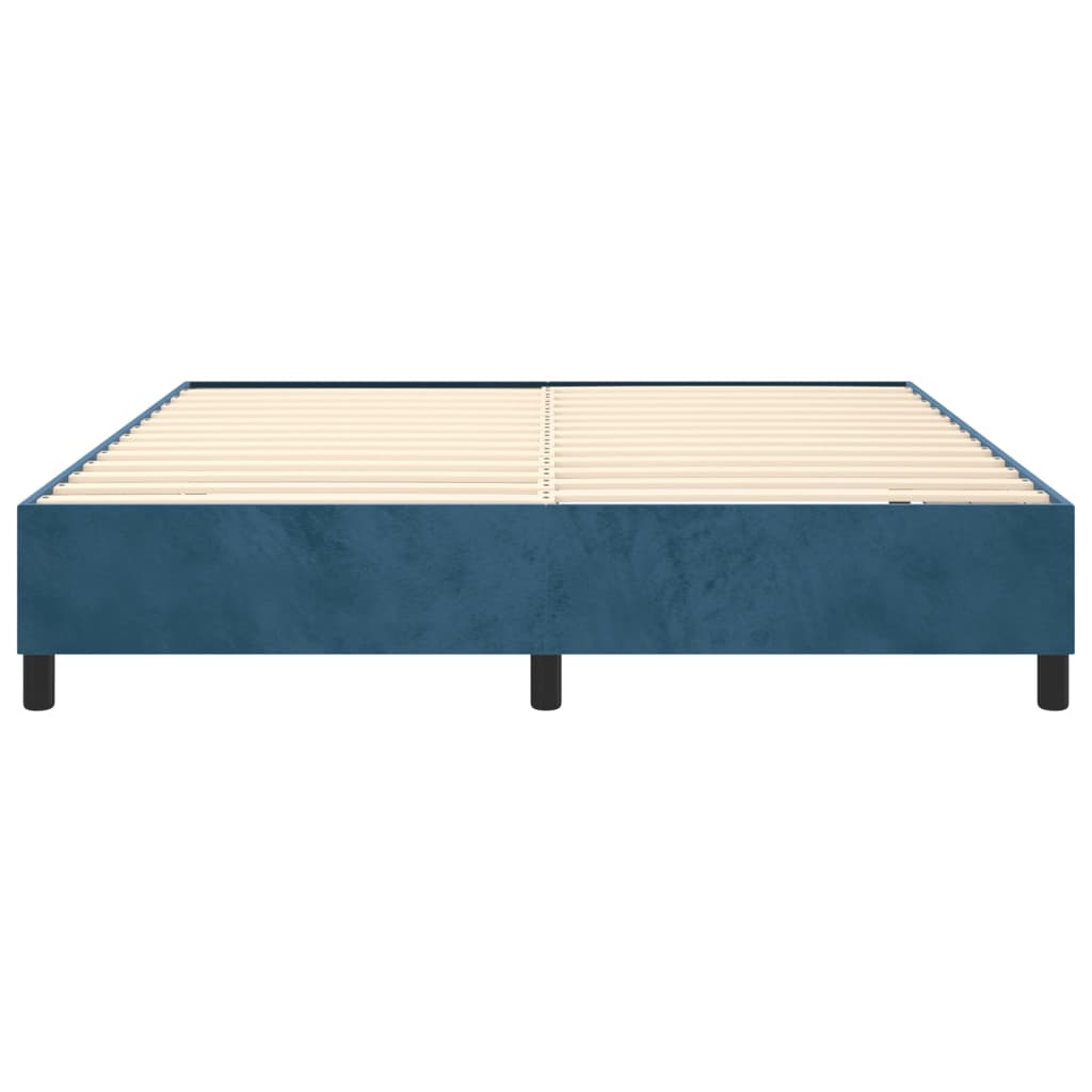 Cadre de lit Bleu foncé 200x200 cm Velours Lits & cadres de lit vidaXL   