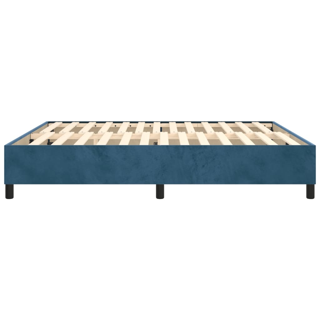 Cadre de lit Bleu foncé 200x200 cm Velours Lits & cadres de lit vidaXL   