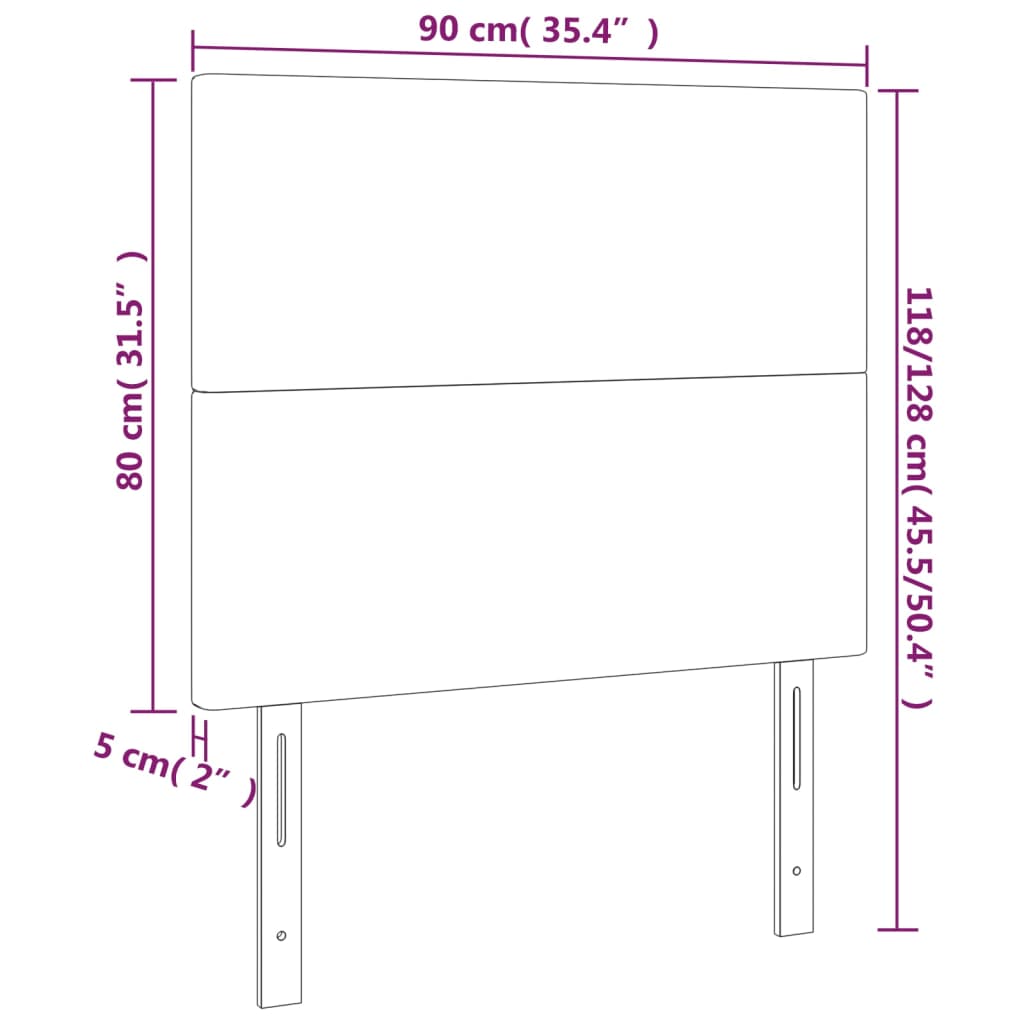 Têtes de lit 2 pcs Gris foncé 90x5x78/88 cm Tissu Têtes et pieds de lit vidaXL   