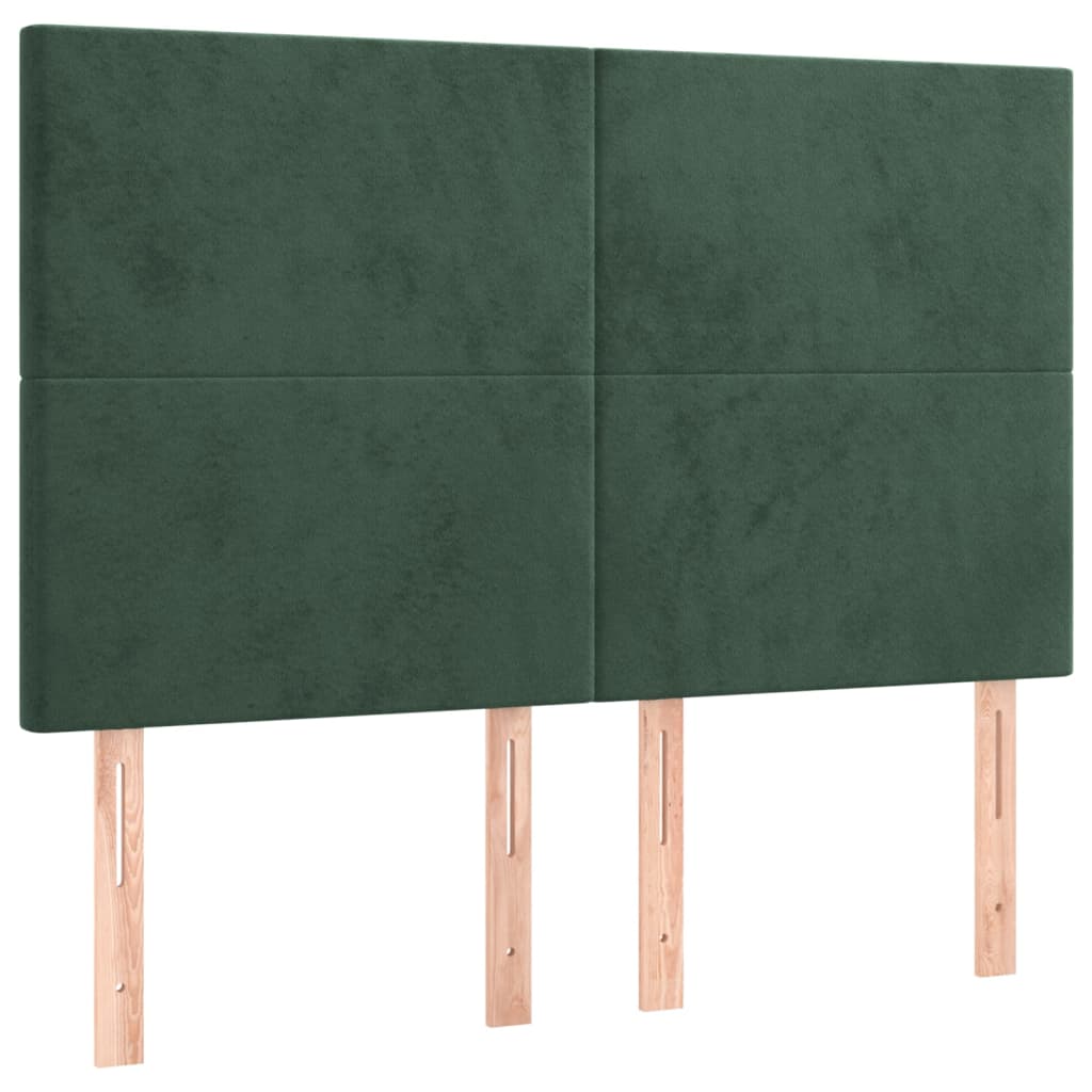 Têtes de lit 4 pcs Vert foncé 72x5x78/88 cm Velours Têtes et pieds de lit vidaXL