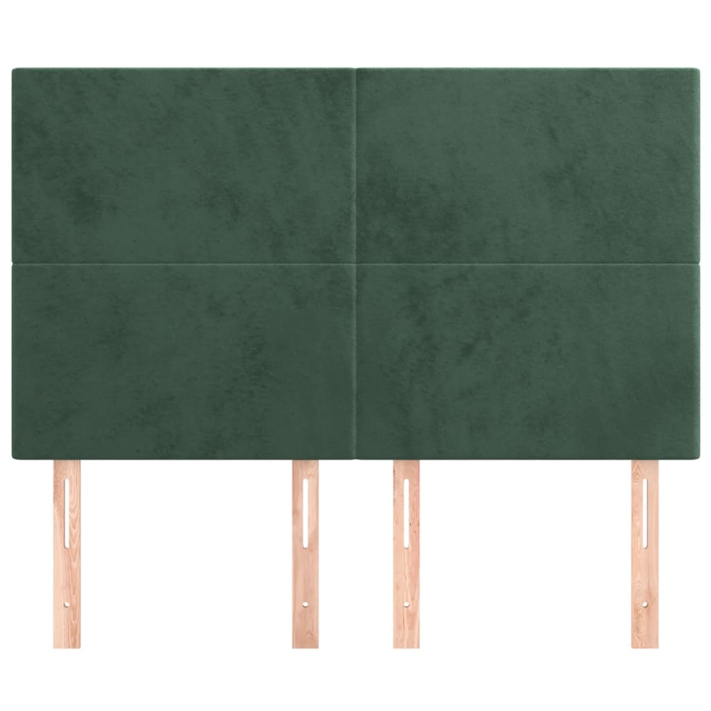 Têtes de lit 4 pcs Vert foncé 72x5x78/88 cm Velours Têtes et pieds de lit vidaXL