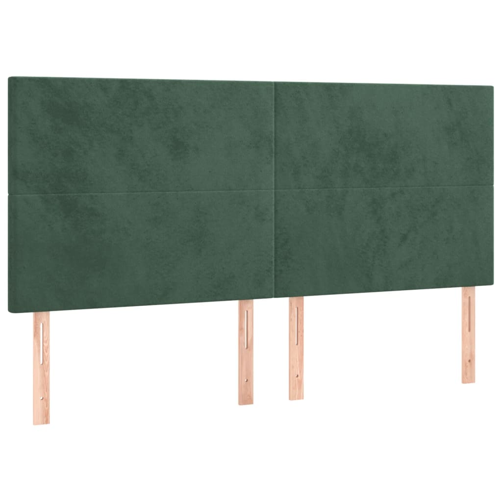 Têtes de lit 4 pcs Vert foncé 90x5x78/88 cm Velours Têtes et pieds de lit vidaXL   