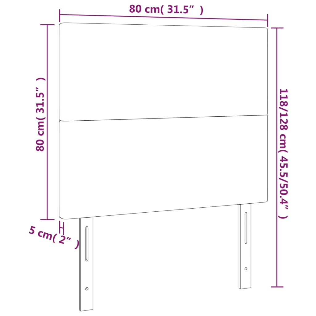 Têtes de lit 2 pcs Blanc 80x5x78/88 cm Similicuir Têtes et pieds de lit vidaXL