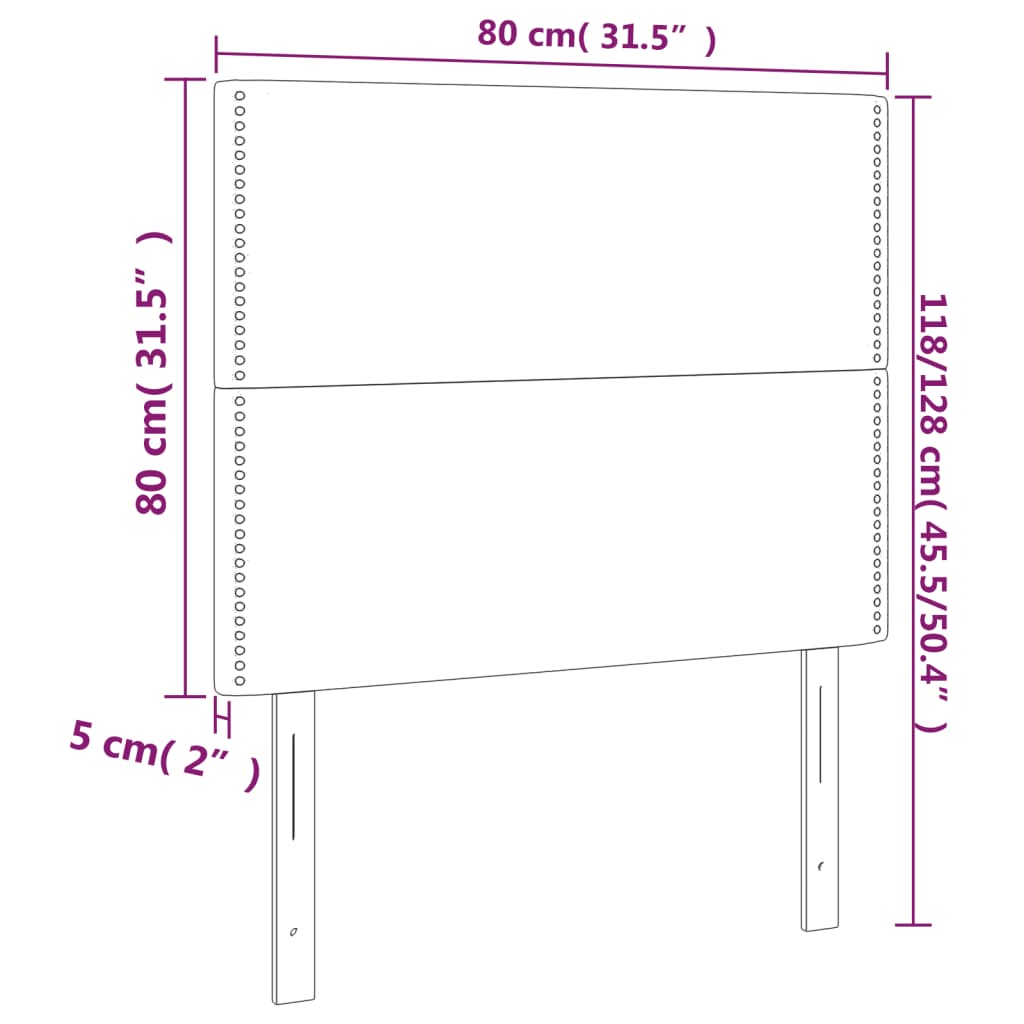 Têtes de lit 2 pcs Marron Foncé 80x5x78/88 cm Tissu Têtes et pieds de lit vidaXL   