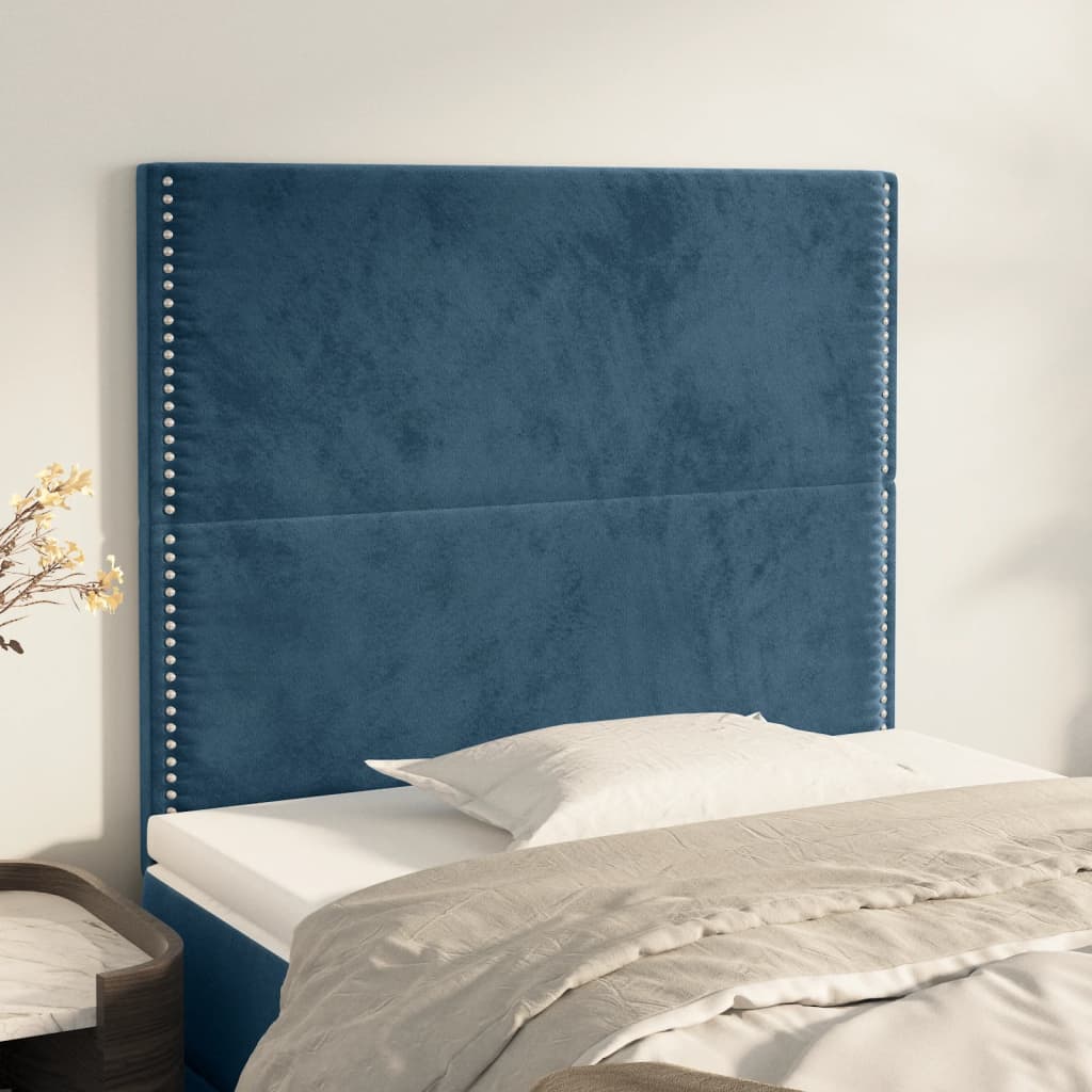 Têtes de lit 2 pcs Bleu foncé 90x5x78/88 cm Velours Têtes et pieds de lit vidaXL   