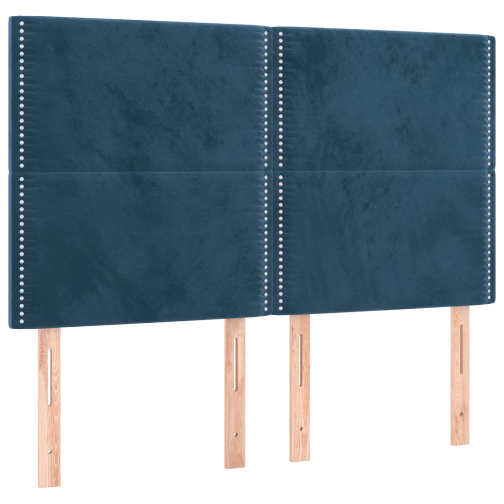 Têtes de lit 4 pcs Bleu foncé 72x5x78/88 cm Velours Têtes et pieds de lit vidaXL   