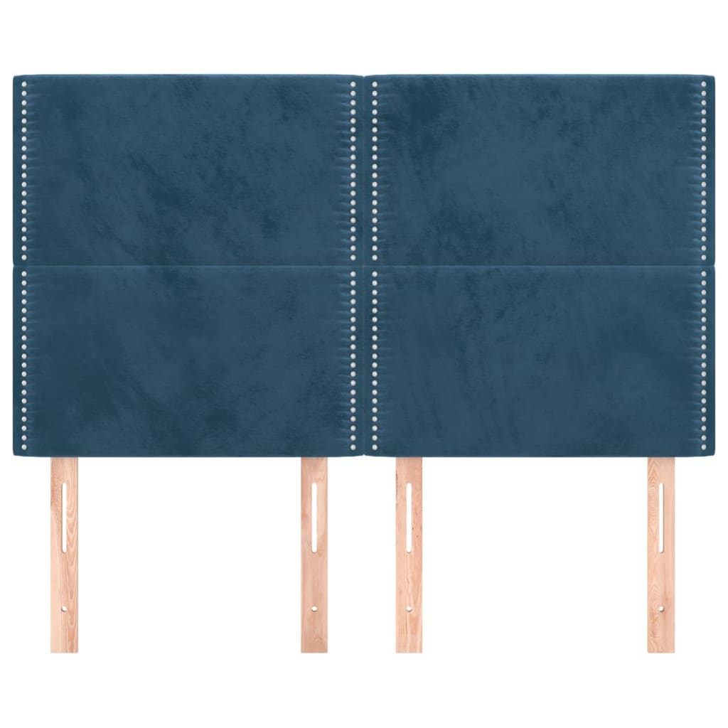 Têtes de lit 4 pcs Bleu foncé 72x5x78/88 cm Velours Têtes et pieds de lit vidaXL   