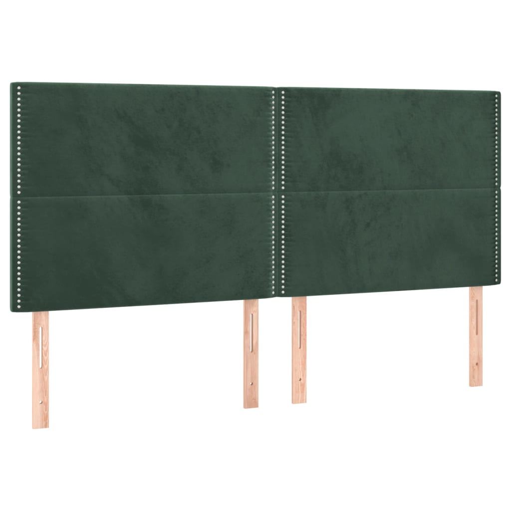 Têtes de lit 4 pcs Vert foncé 80x5x78/88 cm Velours Têtes et pieds de lit vidaXL   