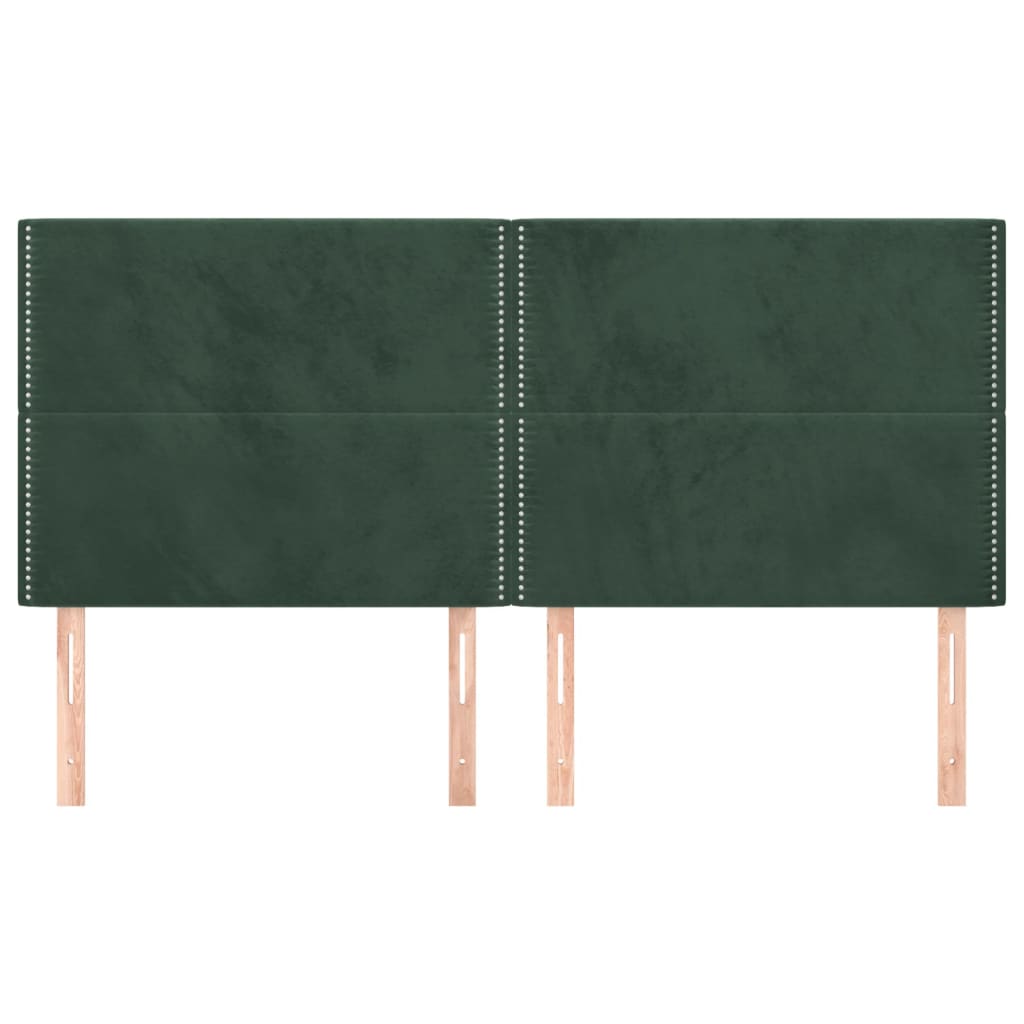 Têtes de lit 4 pcs Vert foncé 80x5x78/88 cm Velours Têtes et pieds de lit vidaXL   