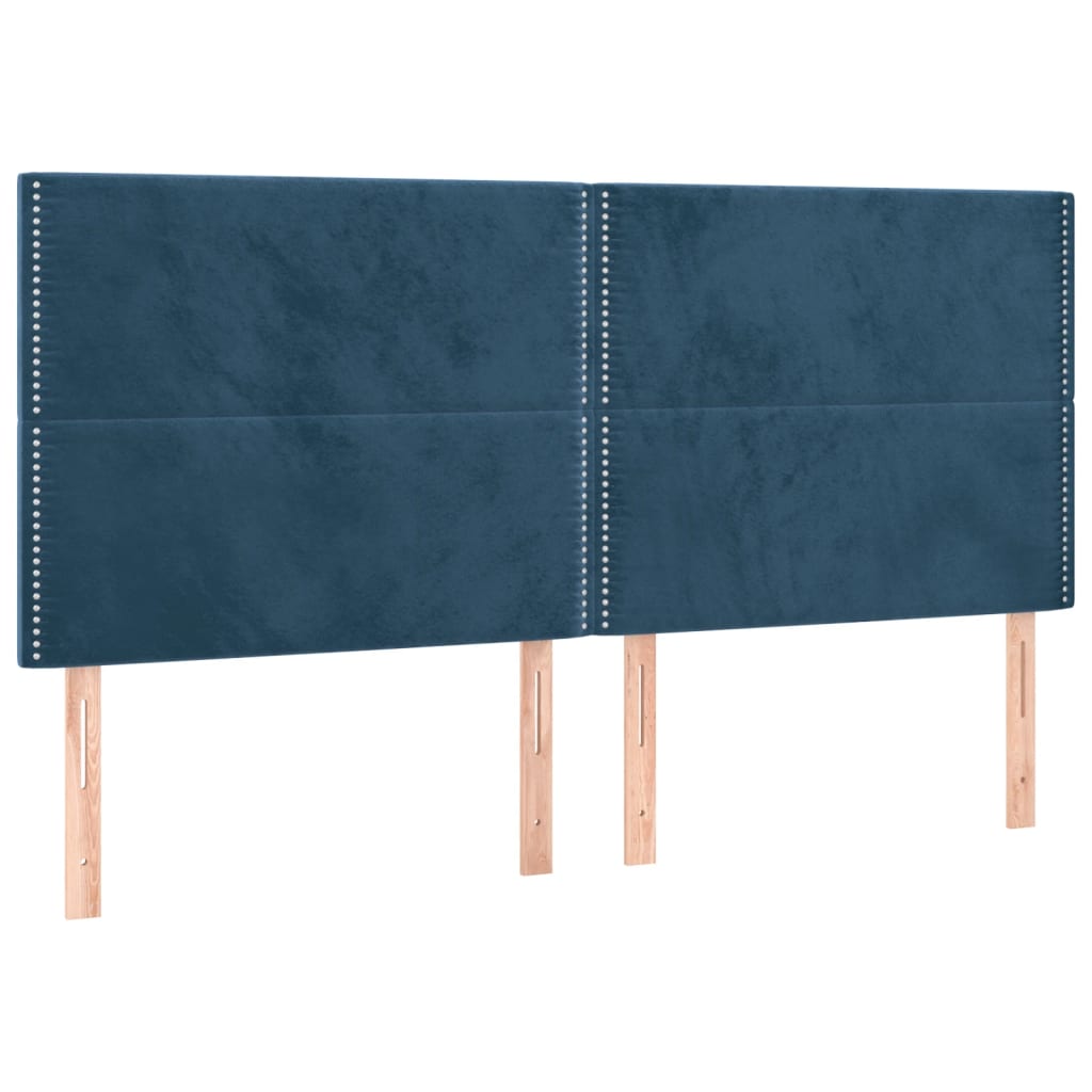 Têtes de lit 4 pcs Bleu foncé 80x5x78/88 cm Velours Têtes et pieds de lit vidaXL   