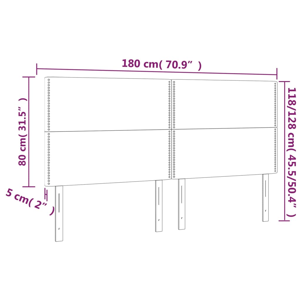 Têtes de lit 4 pcs Gris foncé 90x5x78/88 cm Velours Têtes et pieds de lit vidaXL   