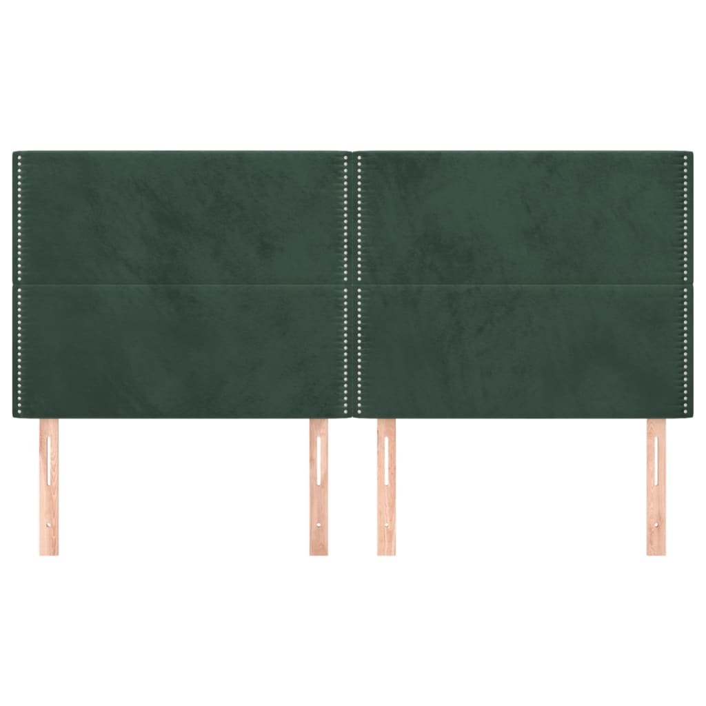 Têtes de lit 4 pcs Vert foncé 90x5x78/88 cm Velours Têtes et pieds de lit vidaXL   