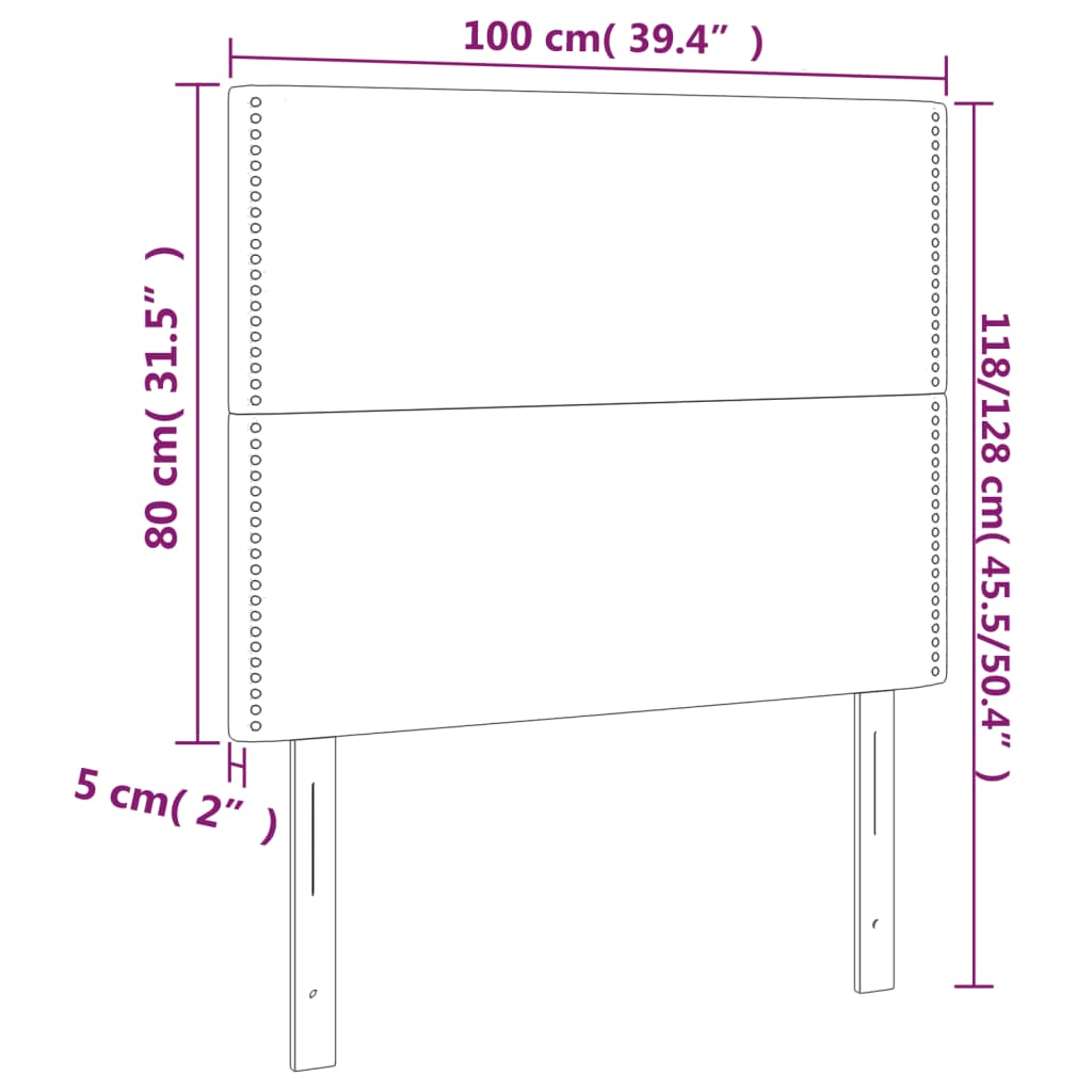 Têtes de lit 2 pcs Noir 100x5x78/88 cm Similicuir Têtes et pieds de lit vidaXL   