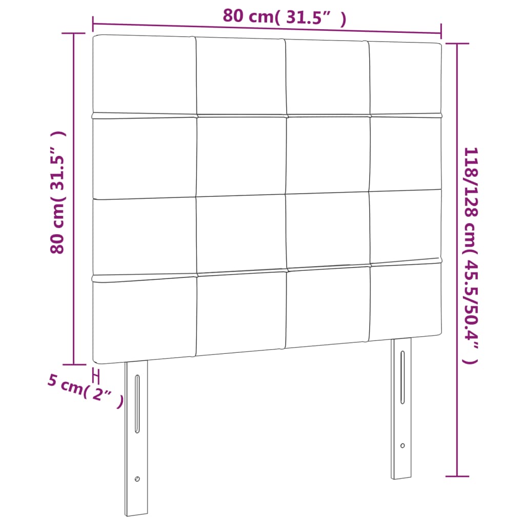 Têtes de lit 2 pcs Bleu 80x5x78/88 cm Tissu Têtes et pieds de lit vidaXL   