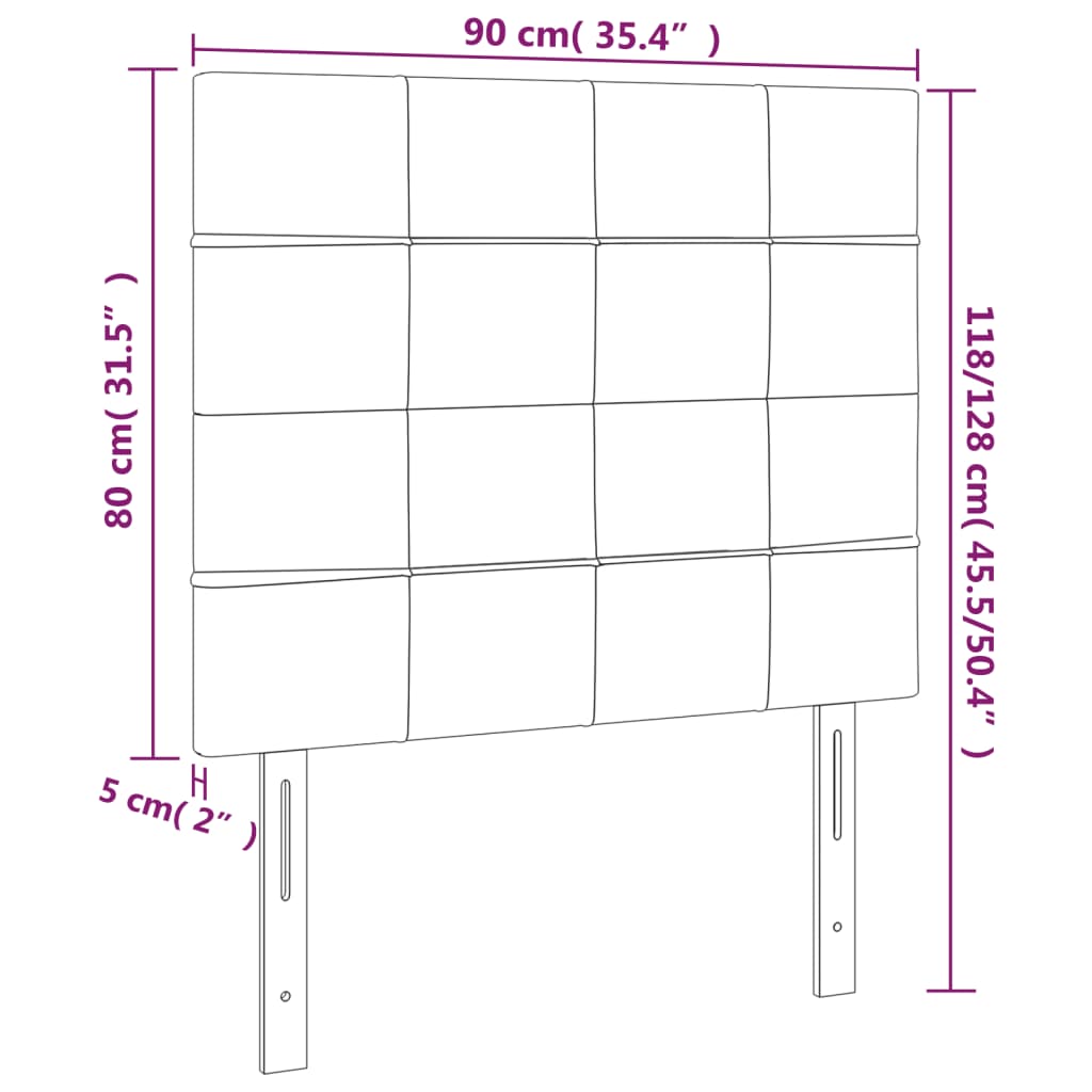 Têtes de lit 2 pcs Noir 90x5x78/88 cm Tissu Têtes et pieds de lit vidaXL   