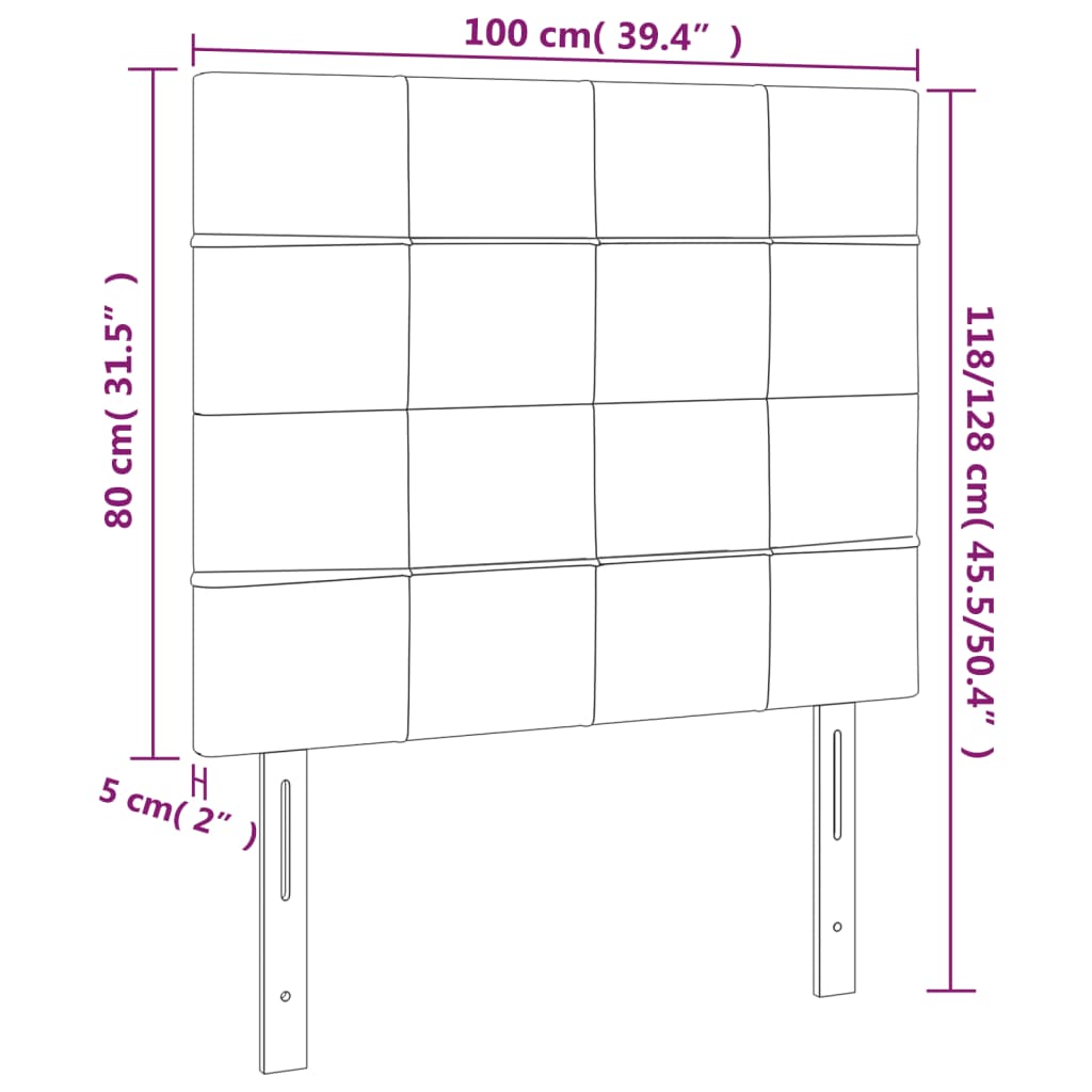 Têtes de lit 2 pcs Gris clair 100x5x78/88 cm Tissu Têtes et pieds de lit vidaXL   