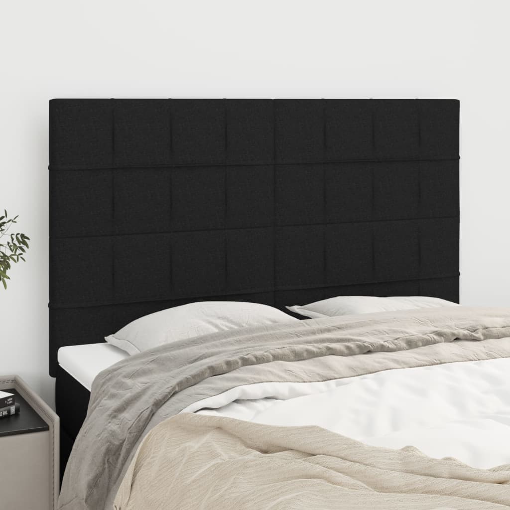 Têtes de lit 4 pcs Noir 72x5x78/88 cm Tissu Têtes et pieds de lit vidaXL   