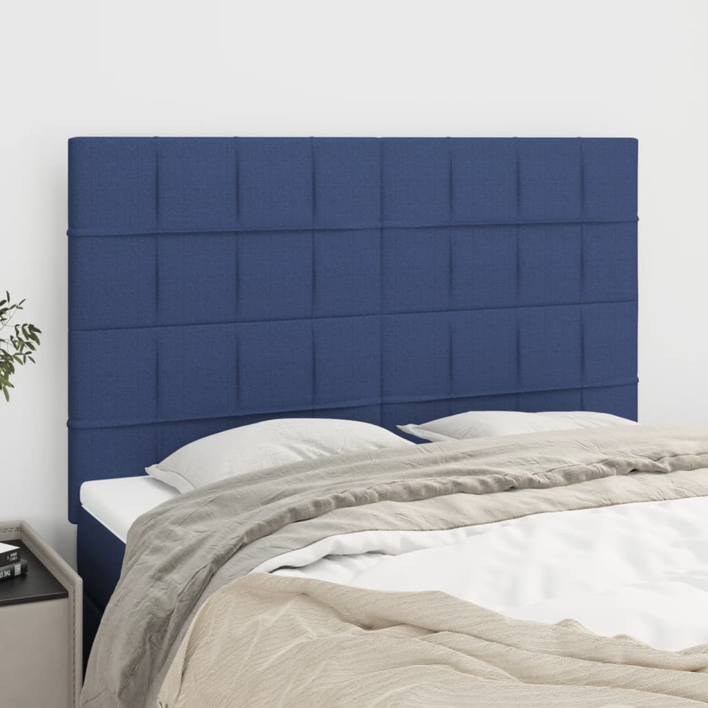 Têtes de lit 4 pcs Bleu 72x5x78/88 cm Tissu Têtes et pieds de lit vidaXL   