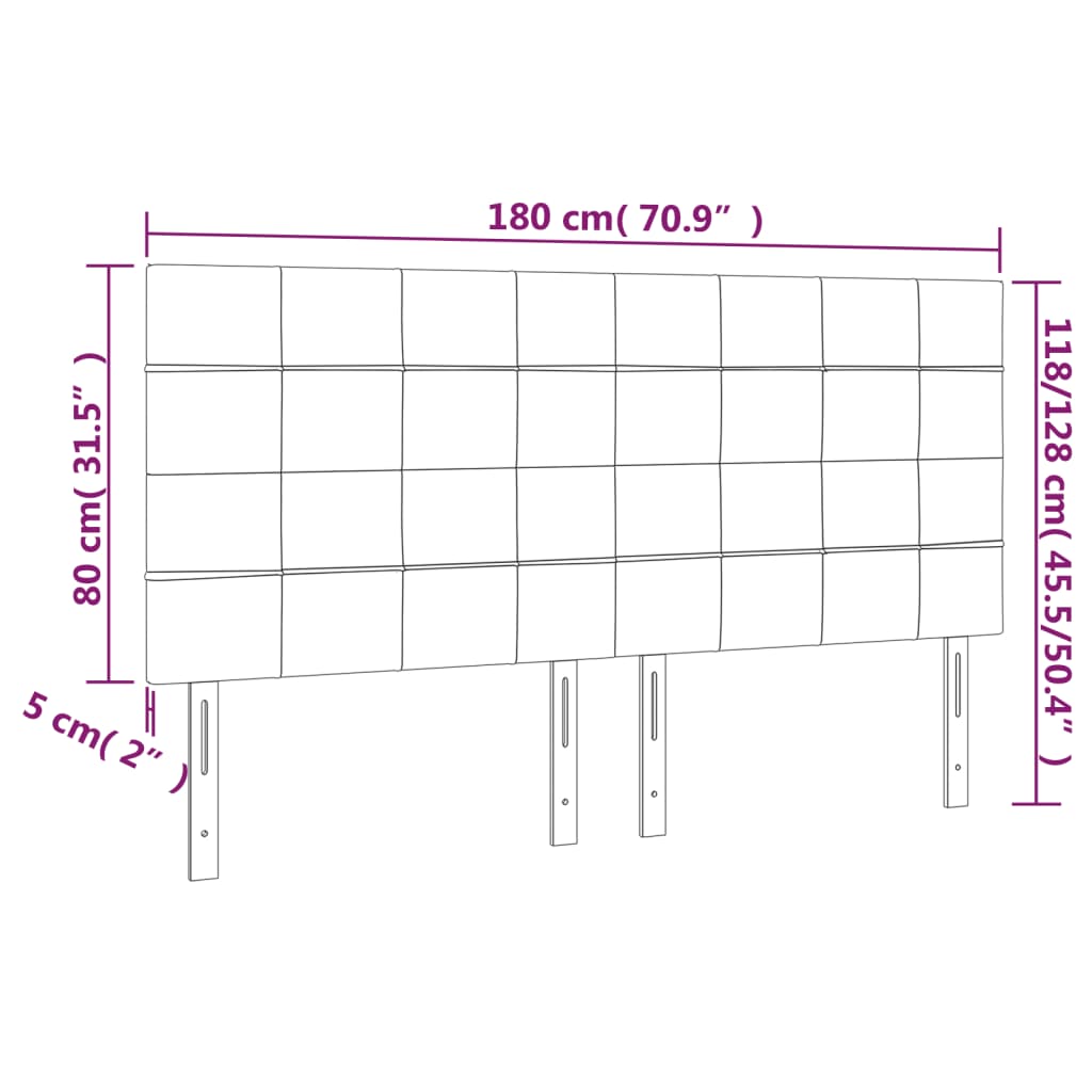 Têtes de lit 4 pcs Gris clair 90x5x78/88 cm Tissu Têtes et pieds de lit vidaXL   