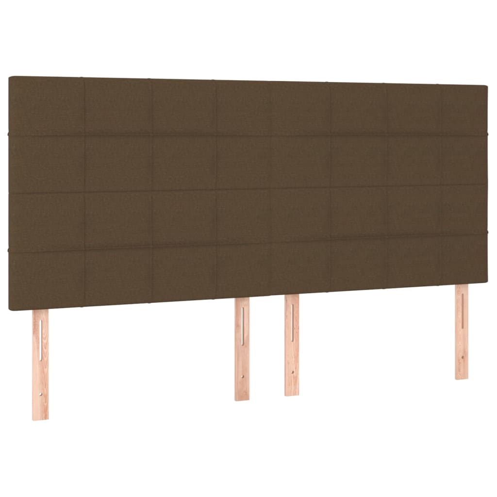 Têtes de lit 4 pcs Marron foncé 100x5x78/88 cm Tissu Têtes et pieds de lit vidaXL   