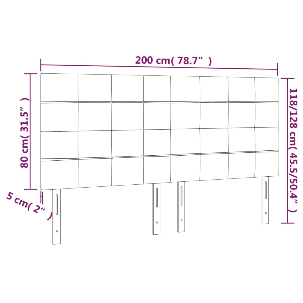 Têtes de lit 4 pcs Crème 100x5x78/88 cm Tissu Têtes et pieds de lit vidaXL