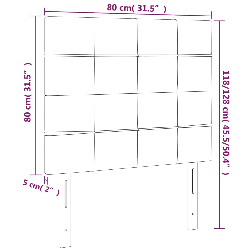 Têtes de lit 2 pcs Vert foncé 80x5x78/88 cm Velours Têtes et pieds de lit vidaXL   