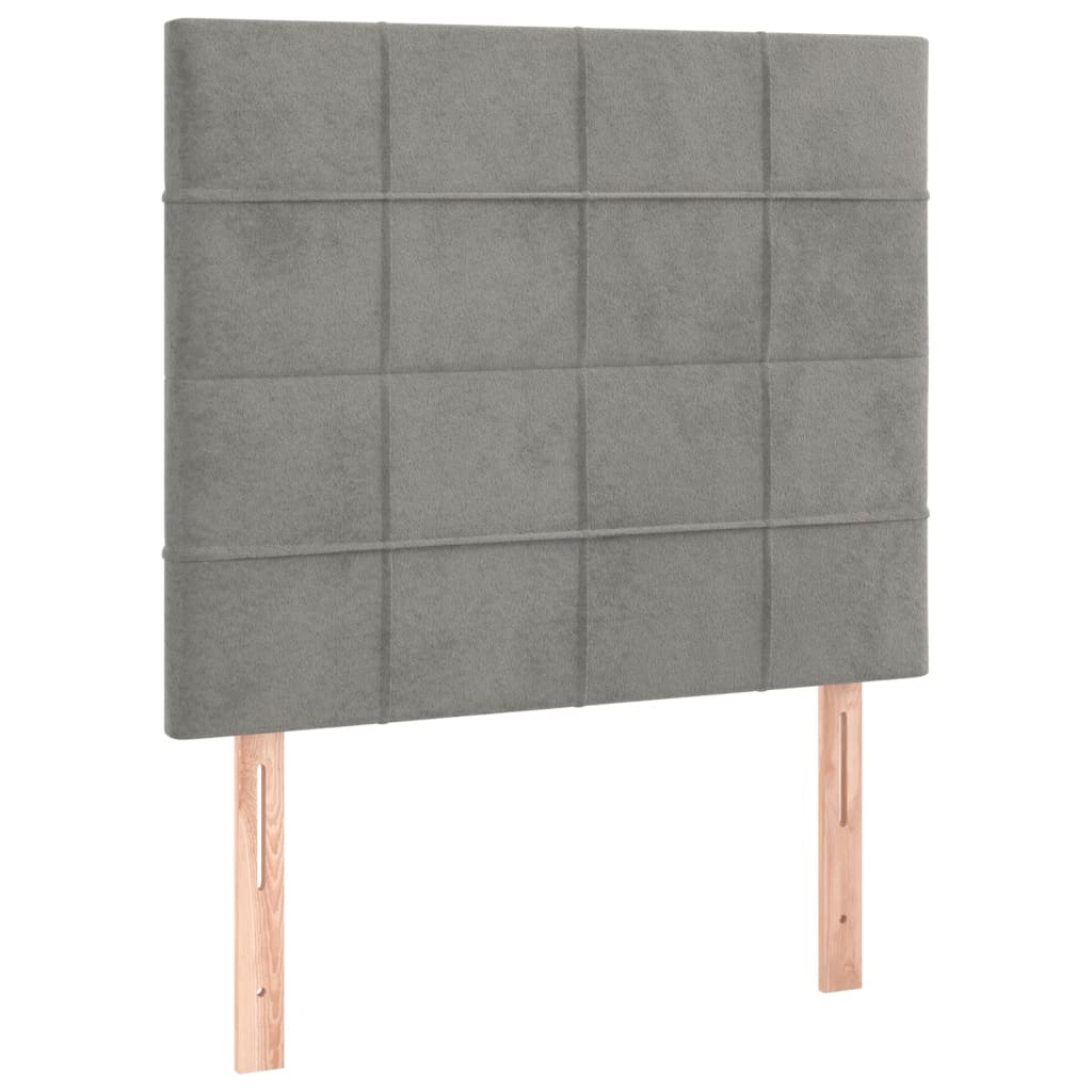 Têtes de lit 2 pcs Gris clair 100x5x78/88 cm Velours Têtes et pieds de lit vidaXL   