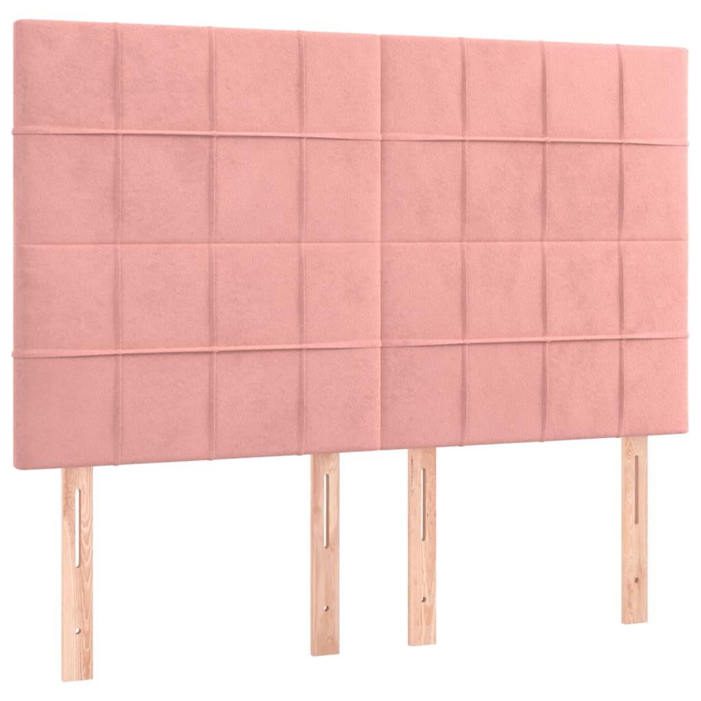 Têtes de lit 4 pcs Rose 72x5x78/88 cm Velours Têtes et pieds de lit vidaXL   