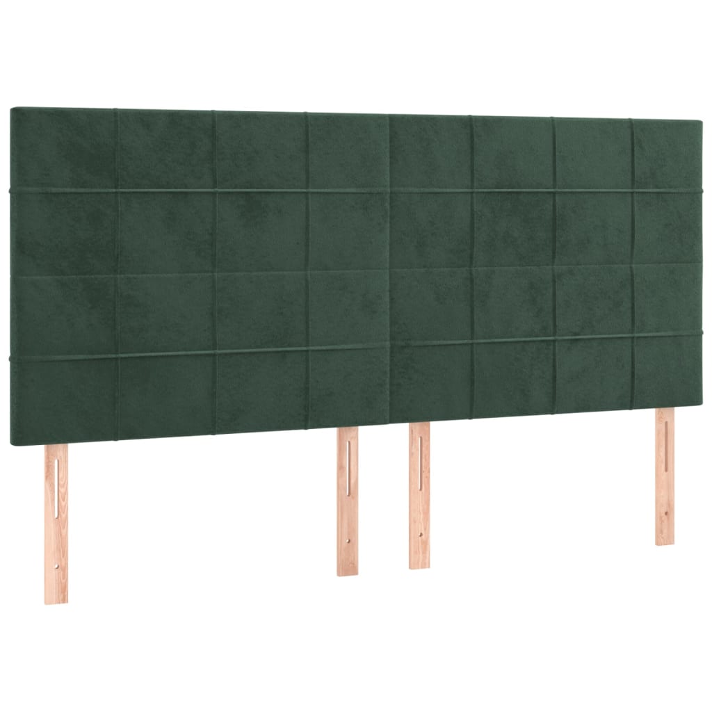 Têtes de lit 4 pcs Vert foncé 80x5x78/88 cm Velours Têtes et pieds de lit vidaXL   