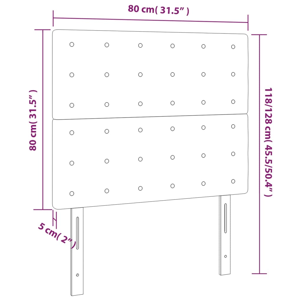 Têtes de lit 2 pcs Noir 80x5x78/88 cm Similicuir Têtes et pieds de lit vidaXL   