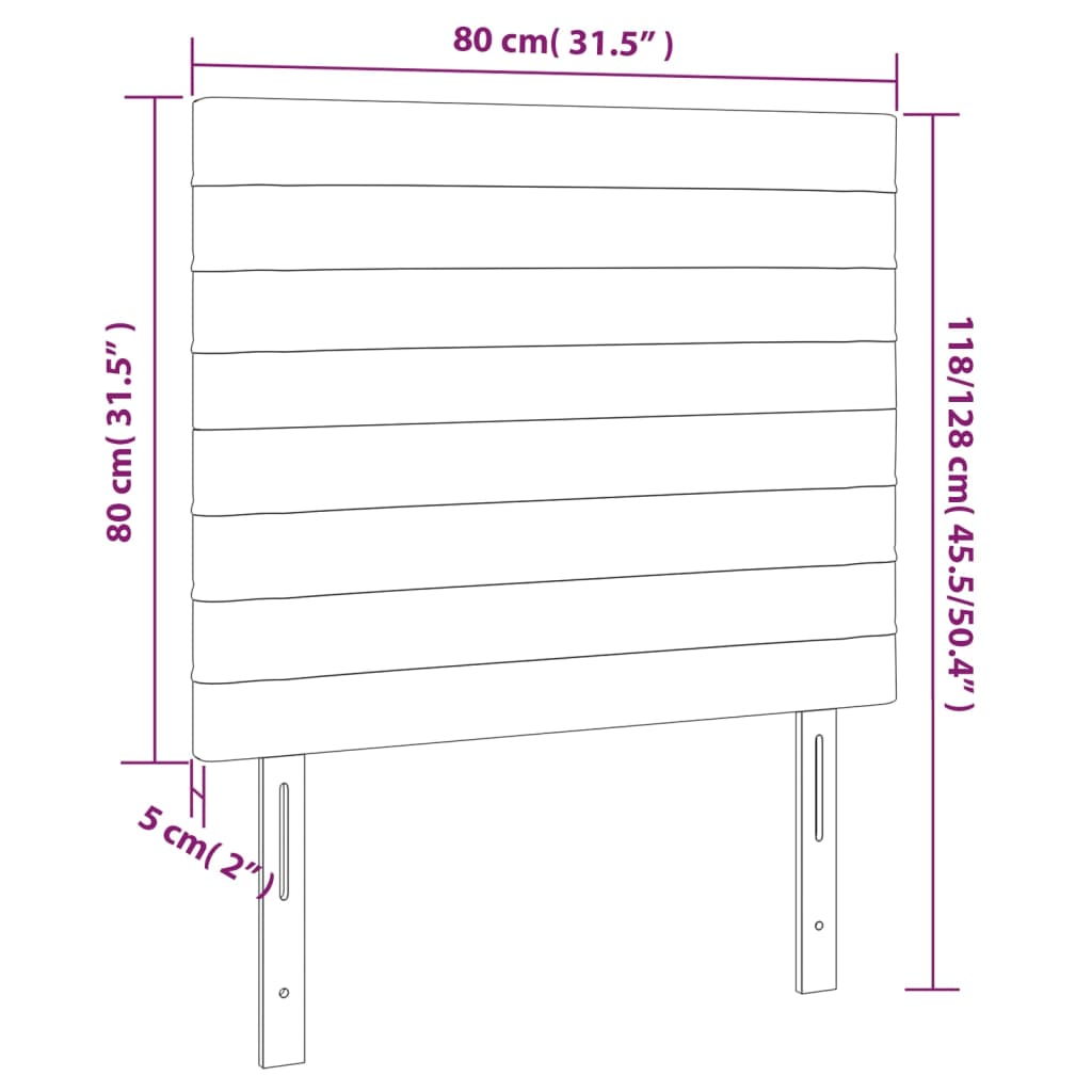 Têtes de lit 2 pcs Gris clair 80x5x78/88 cm Tissu Têtes et pieds de lit vidaXL   