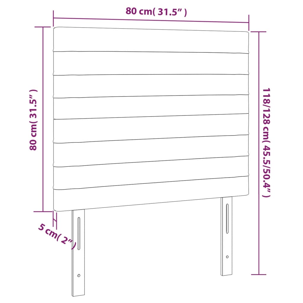 Têtes de lit 2 pcs Taupe 80x5x78/88 cm Tissu Têtes et pieds de lit vidaXL   