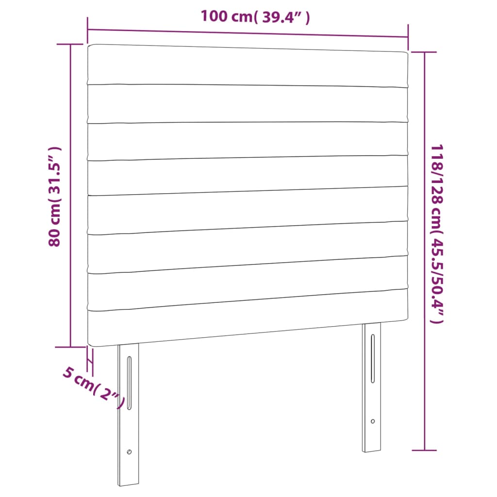 Têtes de lit 2 pcs Gris clair 100x5x78/88 cm Tissu Têtes et pieds de lit vidaXL   