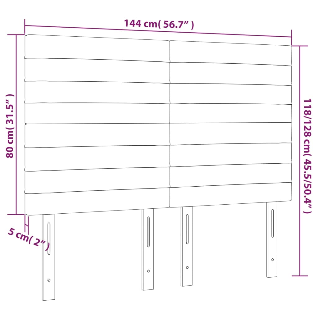 Têtes de lit 4 pcs Taupe 72x5x78/88 cm Tissu Têtes et pieds de lit vidaXL   